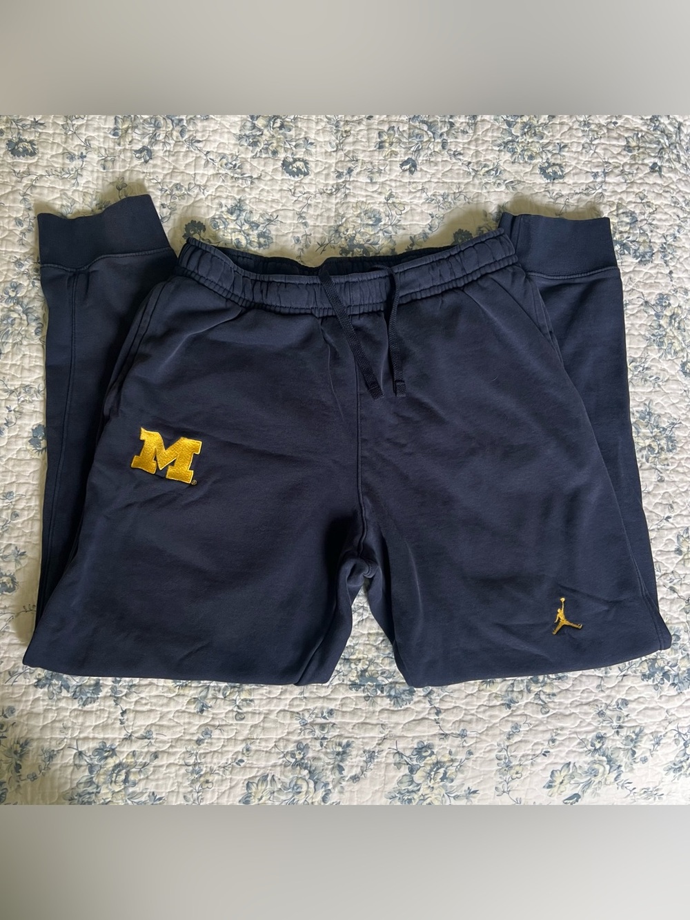 Jordan Navy Men's Sweatpants with Gold Michigan M & Jumpman
